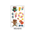 Tatouages temporaires tropicaux étanches avec masques Tiki et icônes de plage style WS-A018 - WS-A018/Boisson Glacée d'Été