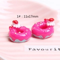 Detail eines 11x17mm Harz-Donuts mit Erdbecreme-Textur für DIY-Bastelarbeiten - 1# Erdbeer Herz - Rosenrot