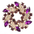 Deep Purple Ring Brooch