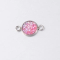 Détail du connecteur drusy rose scintillant de 10 mm en acier inoxydable pour bijoux DIY - Rose (1)