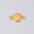 Detailed view of 10mm gold-plated stainless steel star charm connector with beige stones - Beige Druzy Style (20)