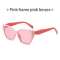 Lunettes de soleil œil de chat tendance avec monture rose gelée et verres assortis - Monture Rose / Verres Roses