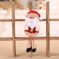 Père Noël suspendu en peluche avec jambes à carreaux et bonnet rouge pour sapin de Noël - Père Noël avec Cordon