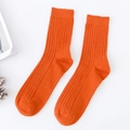 Men's orange cotton crew socks featuring a classic ribbed texture and stylish knit - One Size / Orange Red