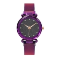 Orologio da donna cielo stellato con cinturino magnetico sfumato viola e vetro sfaccettato - Viola