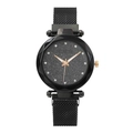 Orologio da donna al quarzo nero con quadrante cielo stellato e cinturino magnetico - Nero