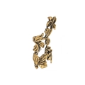 Vintage bronze leaf ear cuff with intricate vine design and rustic metal finish - Antique Gold