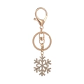 Elegante portachiavi a fiocco di neve in oro rosa con strass lucidi e chiusura a moschettone - Grande / Oro