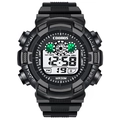 Orologio sportivo digitale COOBOS nero multifunzione con retroilluminazione e impermeabile 30M - Nero