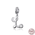 925 sterling silver letter L charm with a sparkling cubic zirconia for bracelets - Letter L