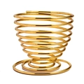 Spiral metal beauty blender sponge holder stand in elegant golden finish for makeup storage - Round Gold