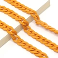 Detail of chunky orange acrylic chain links on a white book with a diagonal layout - Orange(4)