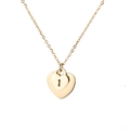 Collar dorado de doble capa con colgante de corazón, ojo de cerradura y acabado de espejo - Dorado