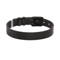 Dark grey Milanese mesh stainless steel bracelet with adjustable belt buckle clasp - Black