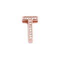Roségoldener T-Buchstaben-Anhänger mit Zirkonia-Besatz für Mesh-Armbänder - Roségold Buchstabe T