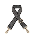 Tracolla regolabile in nylon bianco e nero con fibbie in metallo dorato per borse - Strisce Bianco Nero (Fibbia Dorata)