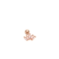 Roségouden kroon kraakbeen oorknopje met zirkonia en ronde schroefsluiting - 1.2mm / Roségoud