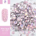 Nailart Straßsteine in Opal Rosa mit flacher Rückseite in verschiedenen SS4-SS20 Größen - 350 Stück/Packung / Rosa Opal