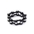 Industrial style bicycle chain ring in black and silver stainless steel finish - Black and Silver (KR82247-KFC)