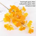Artificial yellow ginkgo leaf branch 90cm with 63 leaves for decorative landscaping - Single Ginkgo Branch (1pc)