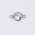 Macro view of 10mm stainless steel pendant with silver fish scale texture and dual rings - Silver Holographic (9)