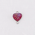 Detail of red glitter heart pendant with 13mm stainless steel bezel for DIY jewelry making - Red (3)