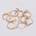 Close-up of eight KC Gold leverback earring hooks for DIY jewelry making accessories - KC Gold
