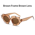 Daisy flower shape sunglasses with tea colored frames and matching tinted lenses - Tea Frame Tea Lens