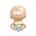 Mini baby shaped foil balloon for baby shower with Welcome Baby text and golden belt - Mini Angel Boy Baby