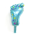 Blue foot-shaped foil balloon with It's a Boy print for baby shower party decoration - Mini Blue Footprint