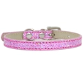 Sparkly bright pink glitter pet collar for cats and small dogs with silver metal buckle - Pink Glitter
