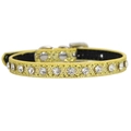 Collare per gatti giallo con strass bianchi e finitura glitterata dorata - XS 1.0*25cm / Oro con Strass