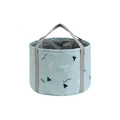 Light blue foldable foot soaking bucket with geometric pattern and waterproof lining - Medium / Light Blue Triangle