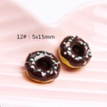 Detail of 5x15mm chocolate donut resin charms with colorful beads for DIY crafts - 12# Dotted - Coffee