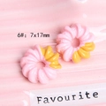 Macro detail of 7x17mm pink and yellow resin donut charms for DIY phone case crafts - 6# Two-tone Pink + Yellow