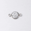 Close-up of 10mm stainless steel drusy connector with double loops for DIY jewelry - Silver Gray (21)