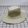 Outdoor sun hat with breathable mesh and chin strap in khaki color for fishing - M (56-58cm) / Beige