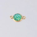 Detail of 10mm gold-plated stainless steel connector with sparkling green glitter inlay - Green Glitter Style (2)