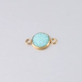 Detail of 10mm gold vacuum plated stainless steel star pendant with turquoise stone inlay - Turquoise Style (25)