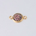 Detailed view of 10mm gold vacuum plated stainless steel star pendant with double loops - Multi-color Style (5)
