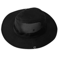 Outdoor breathable black sun hat with wide brim and mesh ventilation for fishing - M (56-58cm) / Black