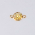 10mm gold-plated stainless steel starburst pendant charm with yellow glitter fill - Yellow Iridescent Style (31)