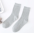 Calcetines de algodón acanalado gris claro para hombre de estilo deportivo casual - Talla única / Gris claro