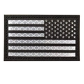 Tactical IR reflective US flag patch with silver honeycomb pattern and black nylon edge - Black & White (Right)