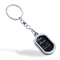 Custom silver metal photo frame keychain with oval pendant and polished finish - GX-301 Oval (2.65cm x 3.9cm)