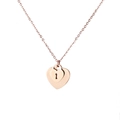 Collar en oro rosa con colgantes de doble corazón y diseño único de cerradura de llave - Oro rosa