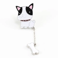 Set spilla in smalto bulldog francese con catena e ciondolo a forma di osso - Cane con Osso