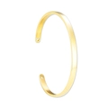 Brazalete abierto dorado en forma de C con detalles calados de corazón y círculo al final - Dorado