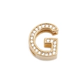 Verstellbares Mesh-Armband aus Edelstahl mit goldfarbenem Buchstaben G Anhänger und Kristallbesatz - Gold Buchstabe G