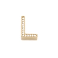 Verstellbares goldenes Edelstahl-Netzarmband mit glitzerndem Zirkonia-Buchstabe L - Gold Buchstabe L